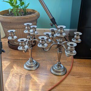 Silver Plate Candelabra 5 Candle - Vintage